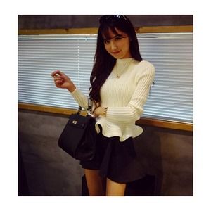 White Cotton Blends Sweater