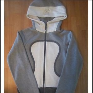 Lululemon grey/white scuba hoodie size 10