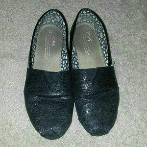 Black Sparkly TOMS