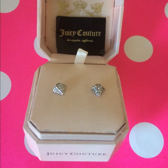 Juicy Couture Silver Diamond Shaped Earrings