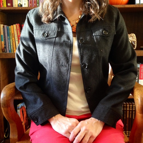 J. Crew 100% Wool Dark Charcoal Blazer!