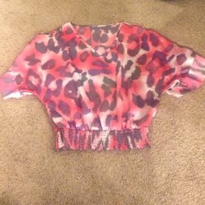 Charlotte Russe Leopard Print Party Top