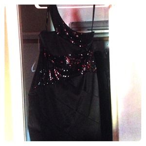 Black sequin winterball/formal dress