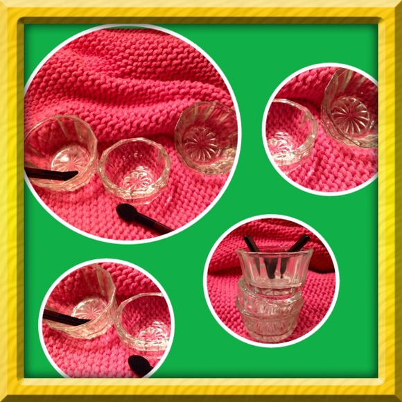 💄👄3 Miniature Crystal Salt Dishes For Make Up