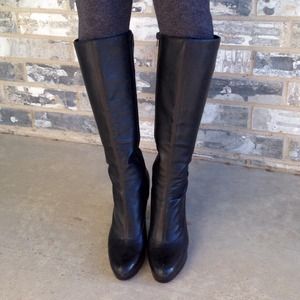 Nine West Knee High Black Leather Boots!