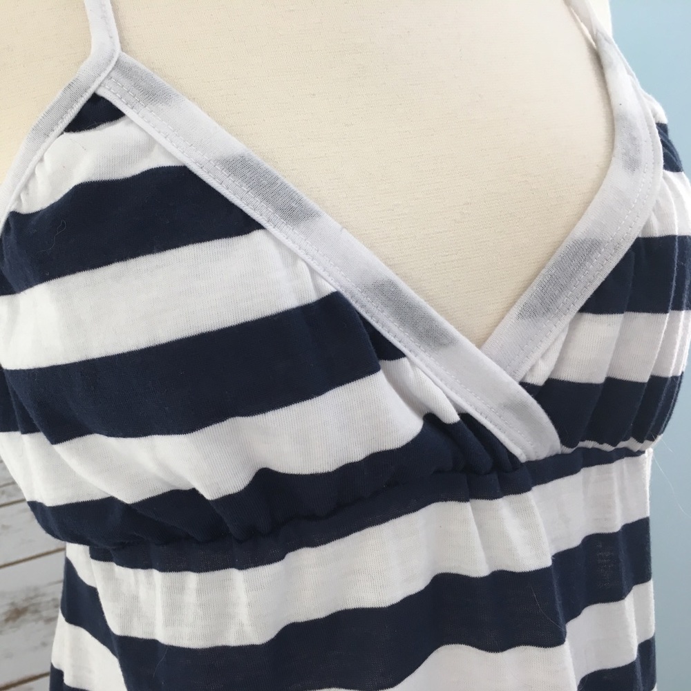 • Navy & White Striped Dress •