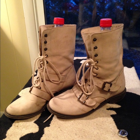 Distressed Leather Riding Boots