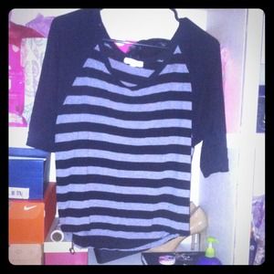 Black and grey Striped top.