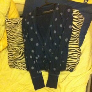 Navy blue polka dot sweater