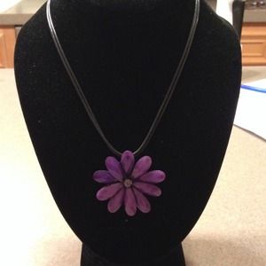 Purple flower necklace