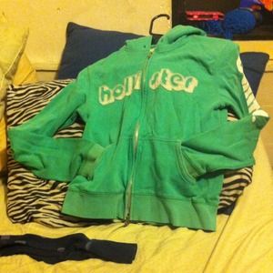 Green Hollister hooded sweater