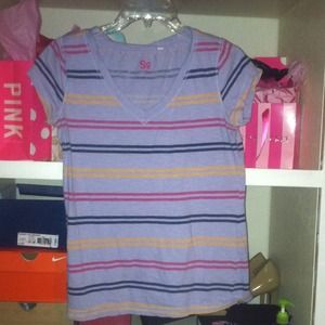 Colorful striped purple top