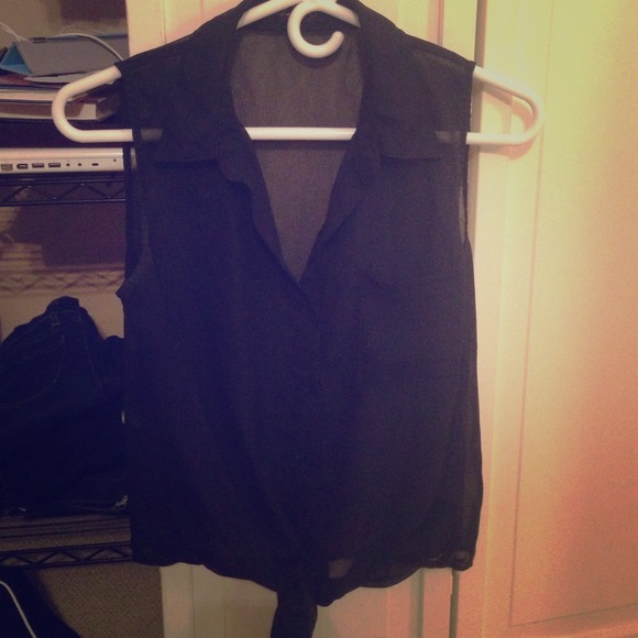 Sheer sleeveless blouse