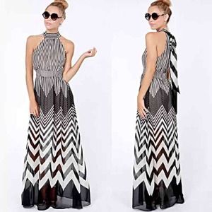NWT Black and White chevron maxi