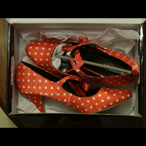Brand New Red and White Polka Dot Pumps