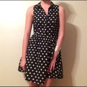 Cross Print Skater Dress