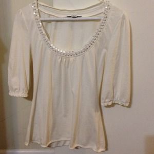 Off white peasant top