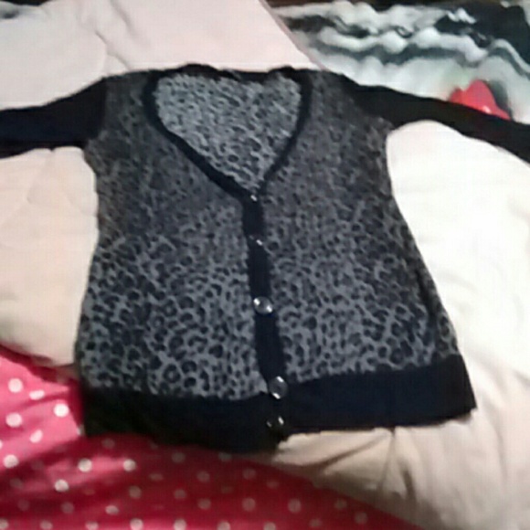 Black and gray sheer sweater