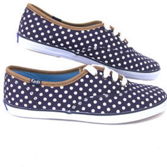 Navy Polka Dot Sneakers