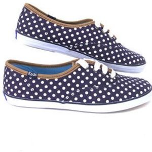 Navy Polka Dot Sneakers