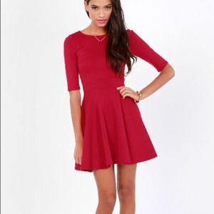Lulu's Red Just a Twirl Dress