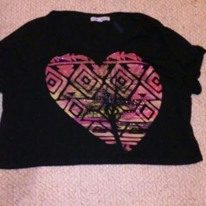 A heart design crop top