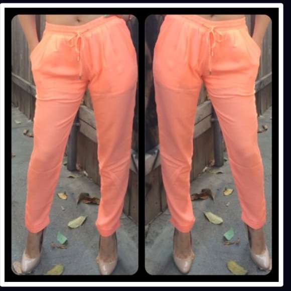 Neon tapered harem pants