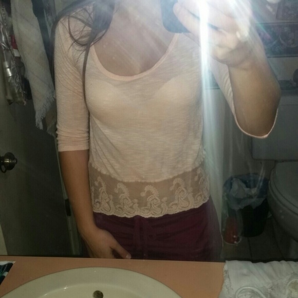 3/4 sleeve crop top