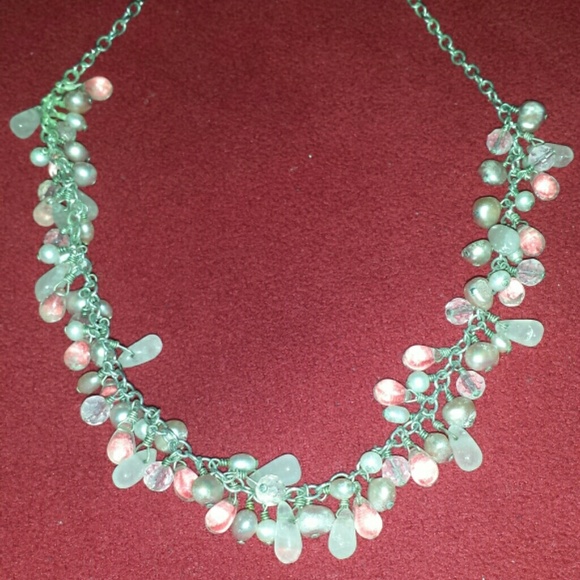 Rose Quartz stones necklace. Beautiful piece