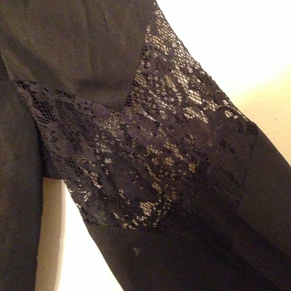 Black button up with sexy lace cut outs - Picture 2 of 3
