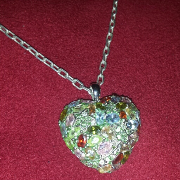 Multi color heart necklace