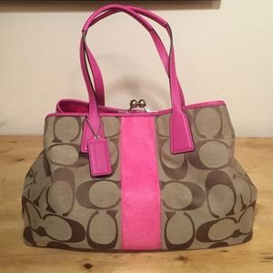 Pink and Signature Coach Purse