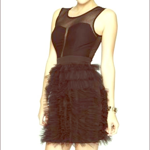 RESERVED BCBGeneration Black Lace Ruffle Dress