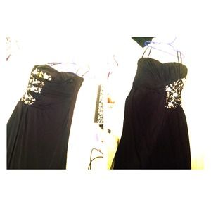 Long Black prom dress