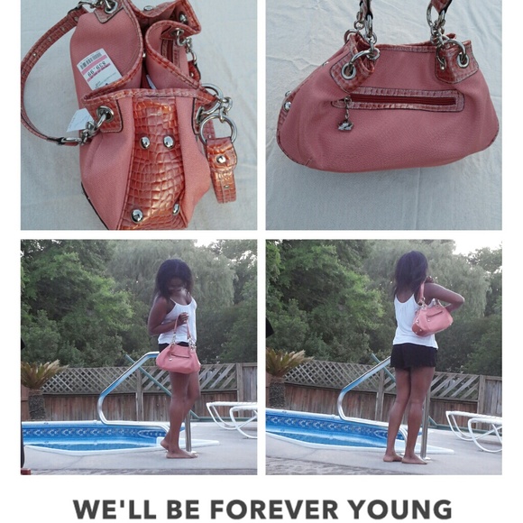 New peach beaded handbag ??ask about disc shipping - Picture 1 of 4