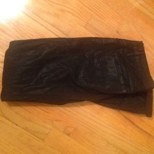 Rachel Roy denim High rise pleather like jeans