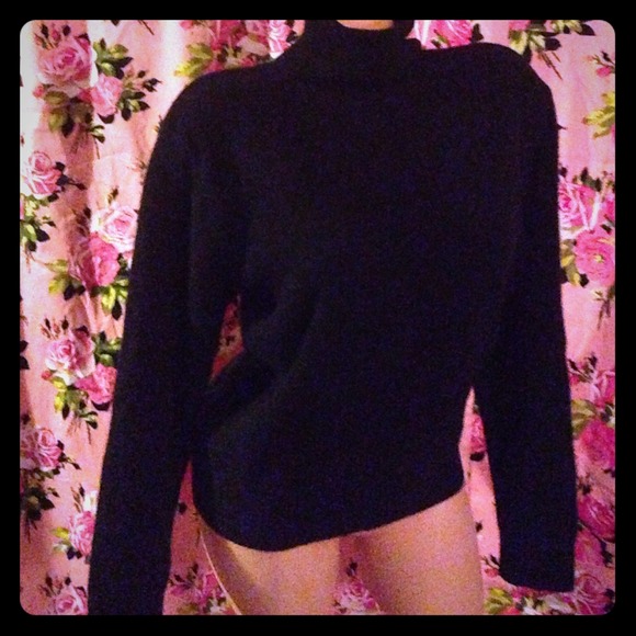 Gianni Versace black turtleneck sweater wool cashmere silk angora Italy vintage - Picture 1 of 4