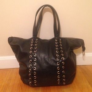 black leather bag