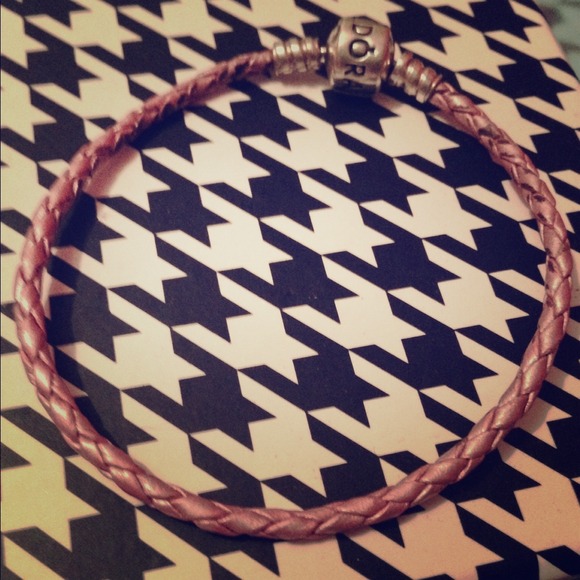 Pink leather pandora bracelet