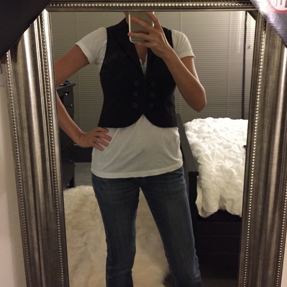 Ann Taylor Loft Petites Black Vest Size 0P