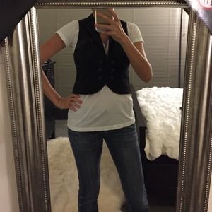 Ann Taylor Loft Petites Black Vest Size 0P