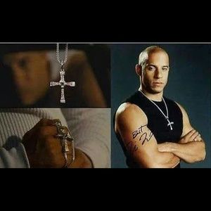 Men Cross Crystal Necklace The Fast and Furious Do