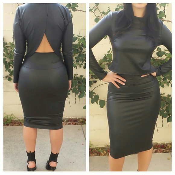 2 piece faux leather set