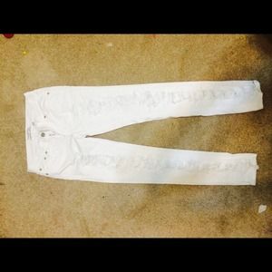 Bebe skinny jeans rips all the way up