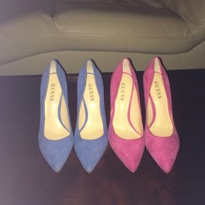 Bundles deals , blue and pink guess heels