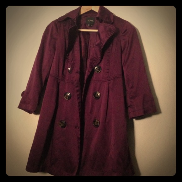 Purple trench coat pea coat