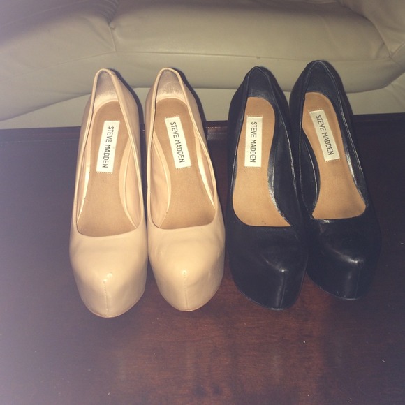 Tan and black Steve Madden heels