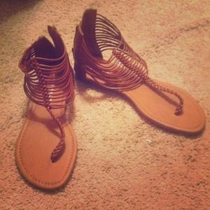 Brown strappy sandals