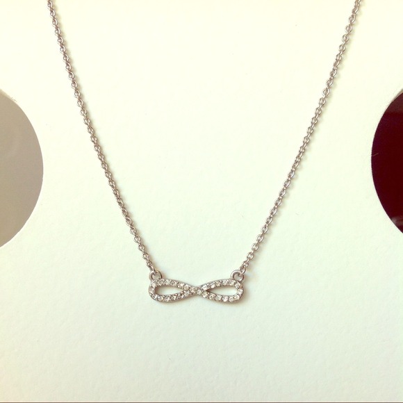 LAST ONE - NEW silver pavé infinity necklace