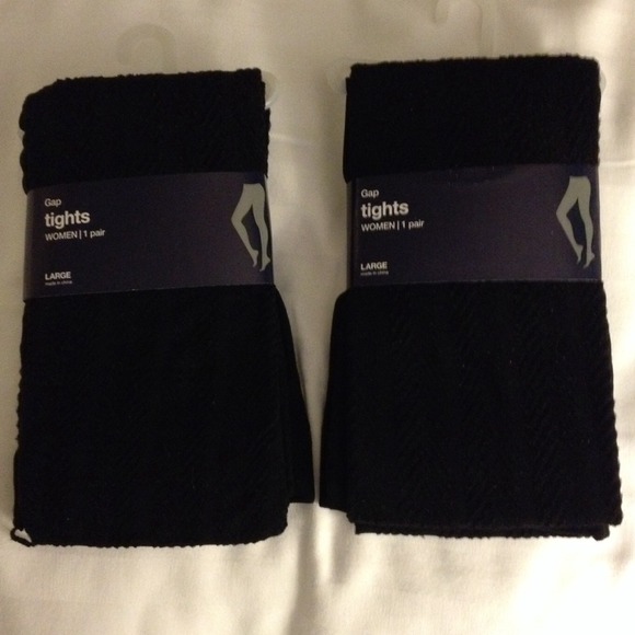 2 pairs of blk chevron stripe on blk Gap tights